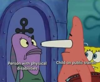 Person with physical disabilities Child on public transit