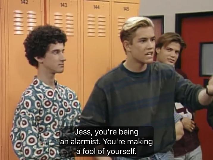 20 143 144 145 Jess, you're being an alarmist. You're making a fool of yourself.