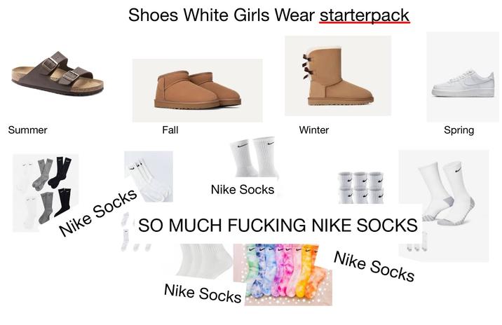 Shoes White Girls Wear starterpack Summer Fall Winter Spring Nike Socks Nike Socks SO MUCH F------ NIKE SOCKS Nike Socks Nike Socks