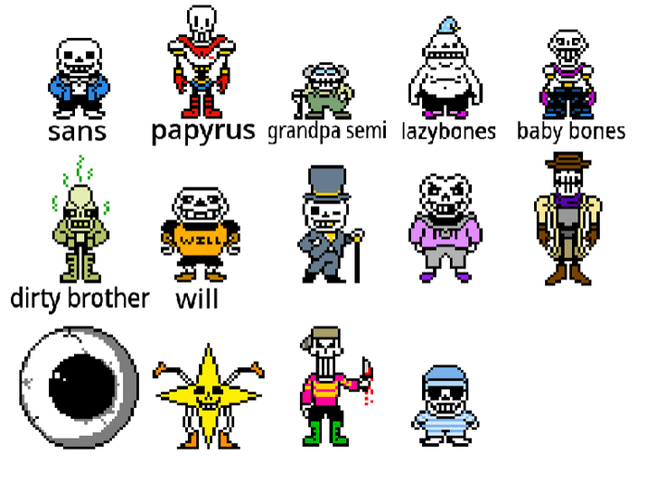 sans papyrus grandpa semi lazybones baby bones 'ILL, dirty brother will
