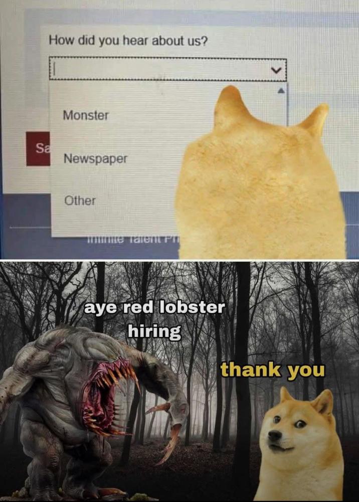 Sa How did you hear about us? Monster Newspaper Other He Talent aye red lobster hiring thank you