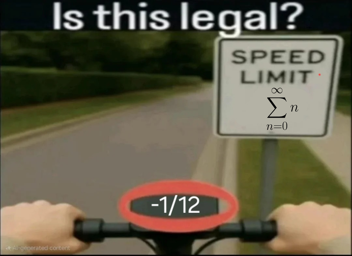 Is this legal? SPEED LIMIT 8 Ση n=0 <+Al-generated content -1/12