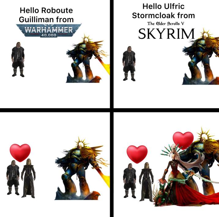 Hello Roboute Guilliman from WARHAMMER 40.000 Hello Ulfric Stormcloak from The Elder Scrolls V SKYRIM ☐ ☐