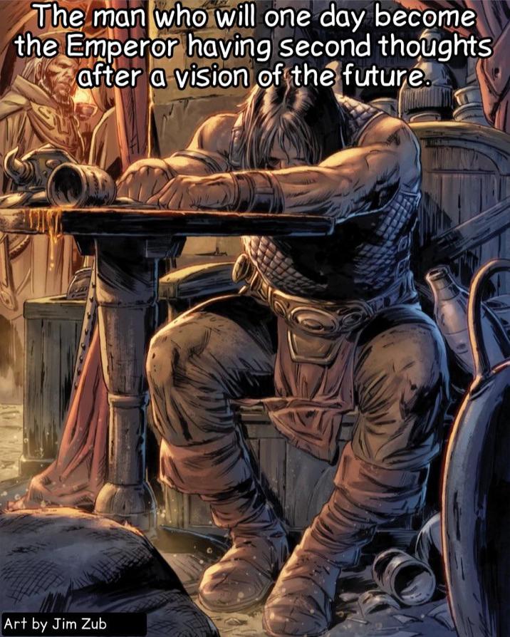 The man who will one day become the Emperor having second thoughts after a vision of the future.. Art by Jim Zub