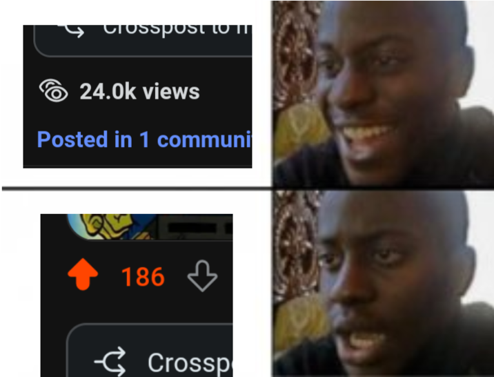 Crosspost to II 24.0k views Posted in 1 communi 186 C Crossp S