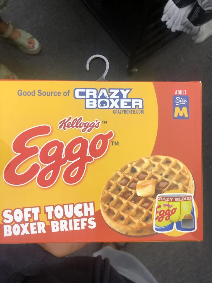 Good Source of CRAZY BOXER Kellogg's ADULT Size CRAZYBOXER.COM M TM Eggo™ SOFT TOUCH BOXER BRIEFS CRAZY BOXER Kellogg's Eggo