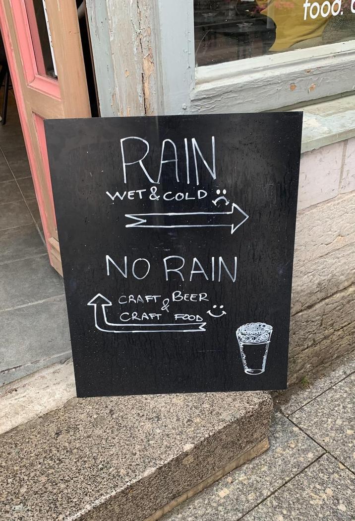 RAIN WET & COLD NO RAIN CRAFT BEER & CRAFT FOOD food.