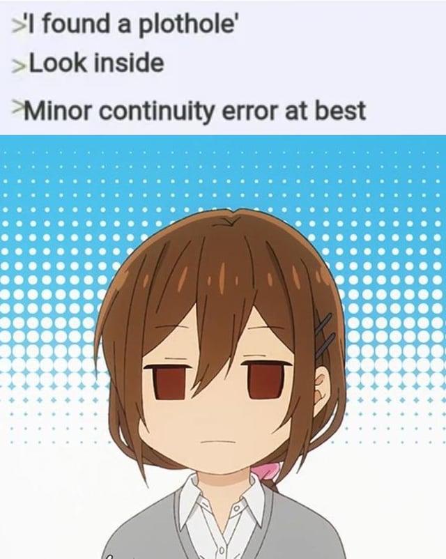 I found a plothole' >Look inside >Minor continuity error at best