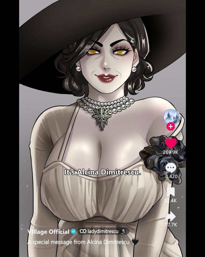 It's Alcina Dimitrescu. Village Official CO ladydimitrescu A special message from Alcina Dimitrescu + 269.9K 8,420 32.4K 77.7K