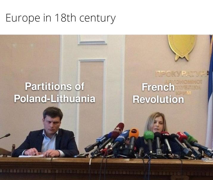 Europe in 18th century Partitions of Poland-Lithuania ПРОКУРАТУРА ARTOHOMHOT French anvenie KPMM Revolution
