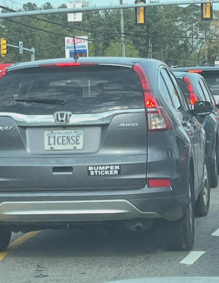 VIRGINIA LICENSE AWD BUMPER STICKER