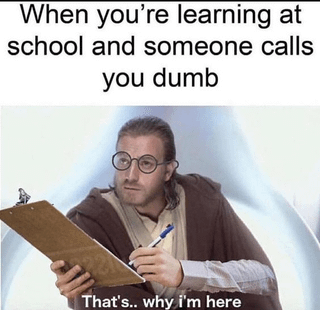 When you're learning at school and someone calls you dumb That's.. why i'm here