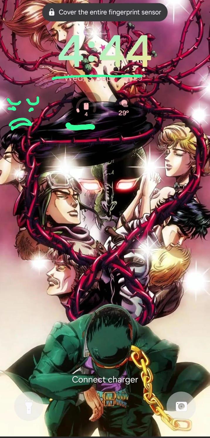 Cover the entire fingerprint sensor 2. Wed Sep 44 29° Connect charger