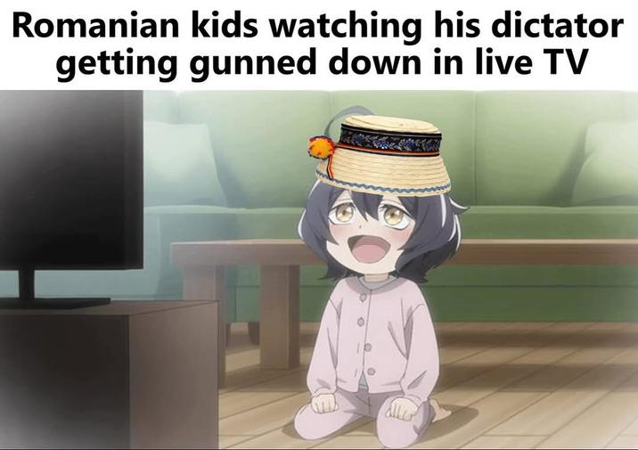 Romanian kids watching his dictator getting gunned down in live TV