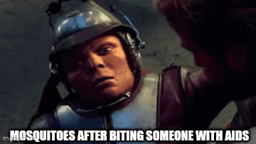 im MOSQUITOES AFTER BITING SOMEONE WITH AIDS