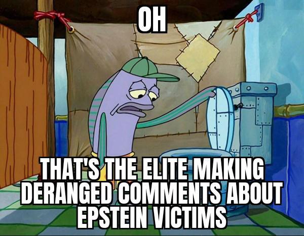 OH THAT'S THE ELITE MAKING DERANGED COMMENTS ABOUT EPSTEIN VICTIMS