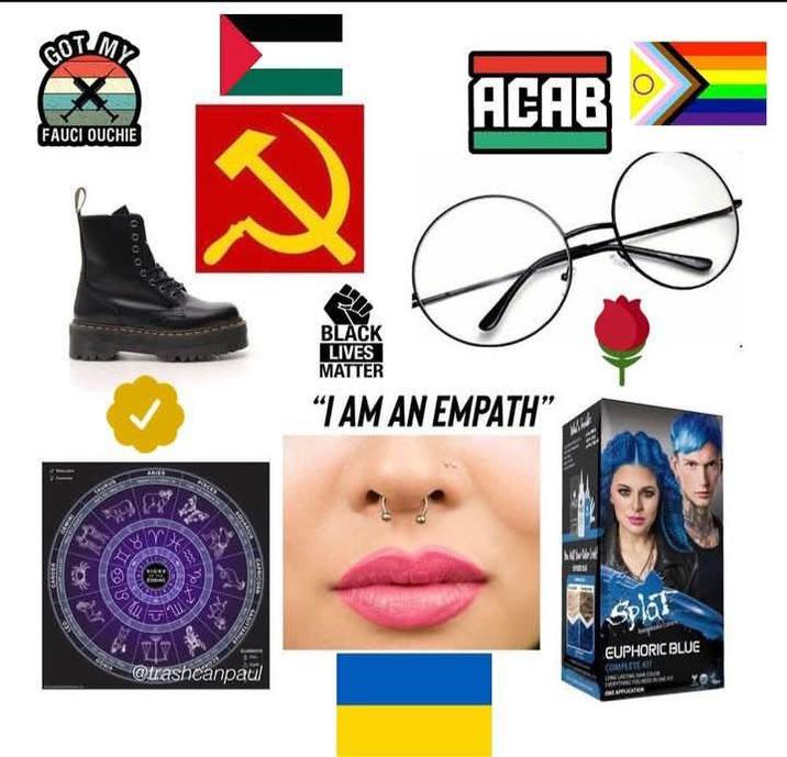 GOT MY FAUCI OUCHIE 69 ACAB BLACK LIVES MATTER "I AM AN EMPATH" @trashcanpaul Splat EUPHORIC BLUE COMPLETE