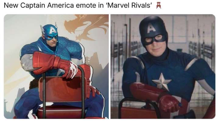 New Captain America emote in 'Marvel Rivals' R