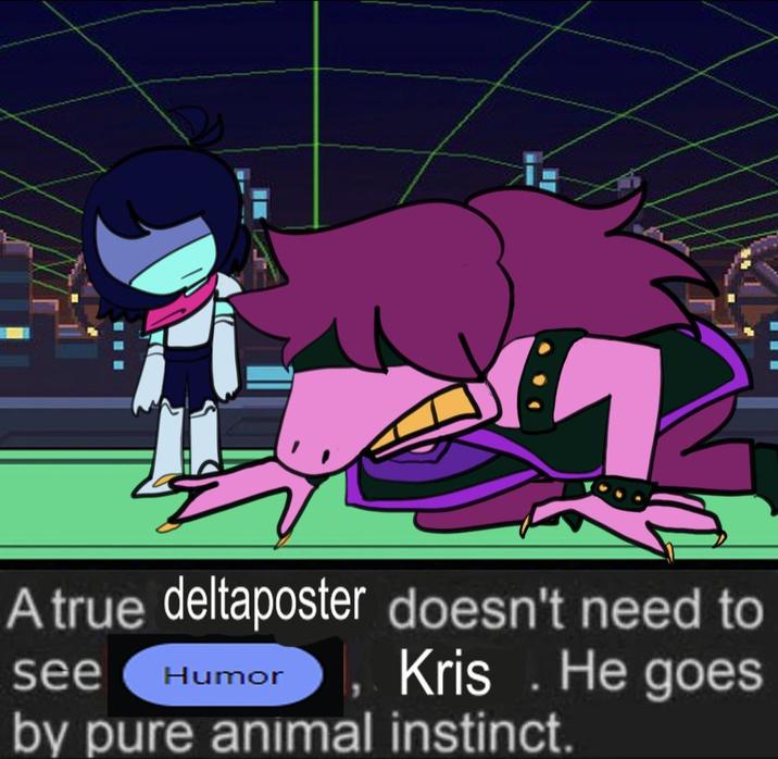 A Deltarune version of the Pure Animal Instinct meme.
