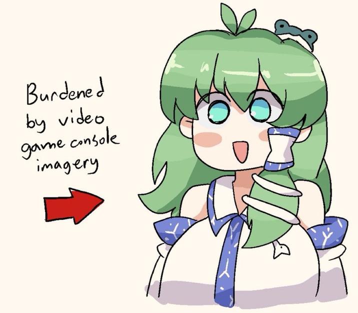 Burdened by video game console imagery