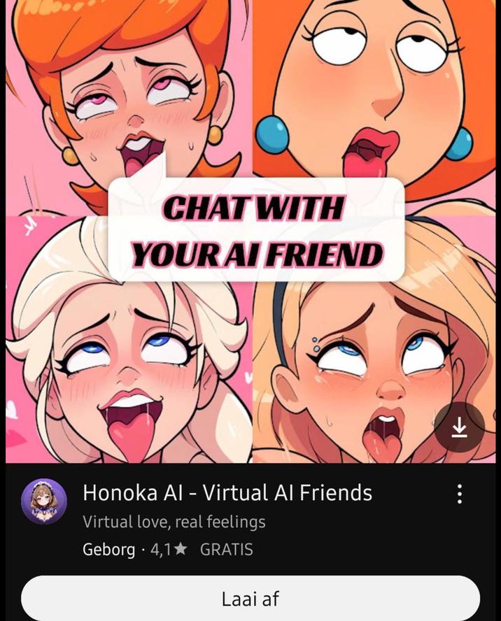 CHAT WITH YOUR AI FRIEND Honoka Al - Virtual Al Friends Virtual love, real feelings Geborg 4,1 GRATIS Laai af