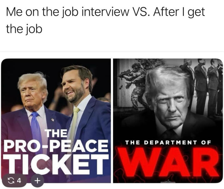 Me on the job interview VS. After I get the job THE PRO-PEACE THE DEPARTMENT OF TICKET WAR G4 +
