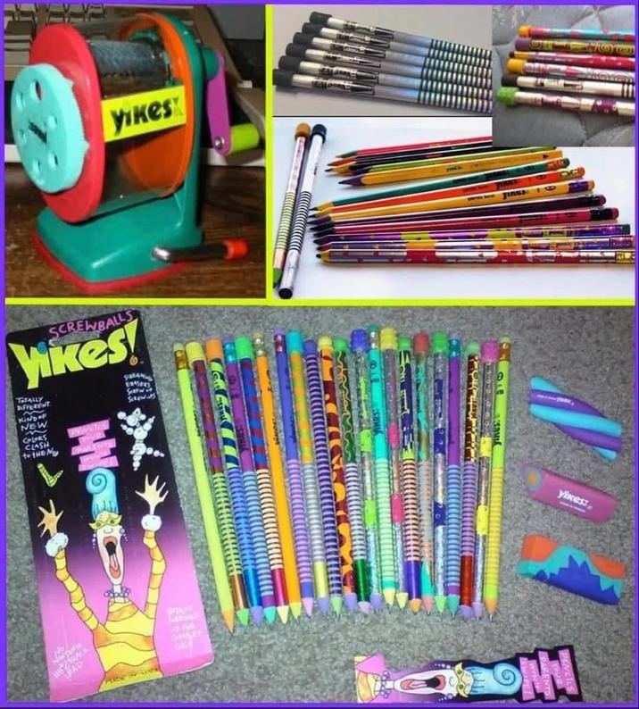 уikes SCREWBALLS Vikes! TOTALLY DIFFERENT NEW COLORS CLASH to THE M SERTW SCREWS NP N SHAP MADE IN U G O yixes: