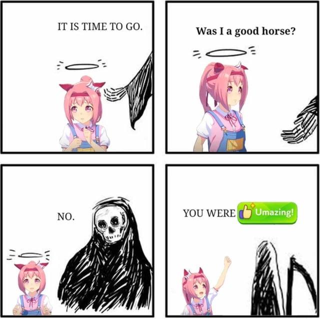RIP Haru Urara IT IS TIME TO GO. Was I a good horse? E = 山 YOU WERE Umazing! NO.