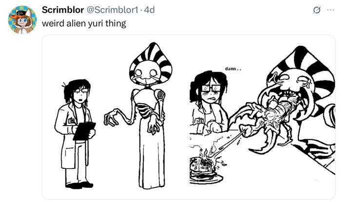 Scrimblor @Scrimblor1.4d weird alien yuri thing damn.. Q