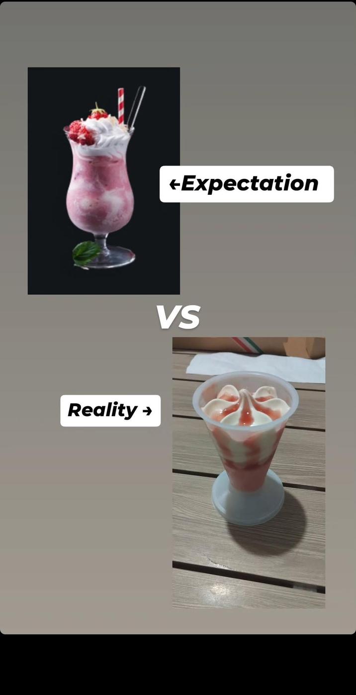 Reality → -> +Expectation VS