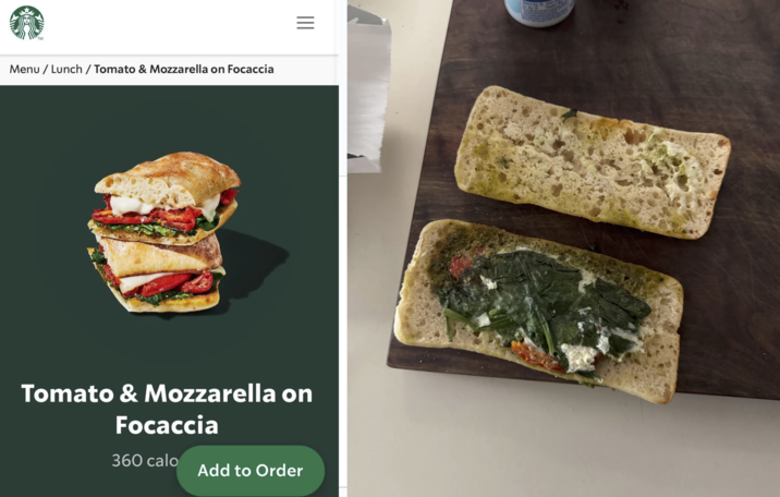 Menu / Lunch / Tomato & Mozzarella on Focaccia Tomato & Mozzarella on Focaccia 360 calo Add to Order