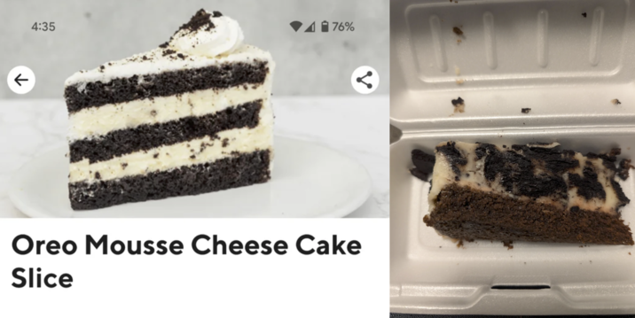 K 4:35 176% Oreo Mousse Cheese Cake Slice