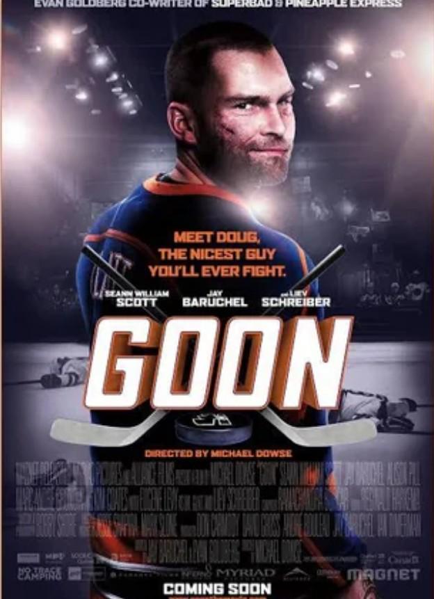 EVA ITER OF MEET DOUG, THE NICEST GUY YOU'LL EVER FIGHT. SEANN WILLIAM SCOTT JAY BARUCHEL SCHREIBER RESS GOONR 欧饭 SOCLC DIRECTED BY MICHAEL DOWSE BU BARICHAL & VAN GOLDBERGS & ADRICHAL ALISON PILL O GROSS ANDRE BOULEAU JAYRACHEL, PAN DINERMAN MYRIAD COMING SOON CH MAGNET