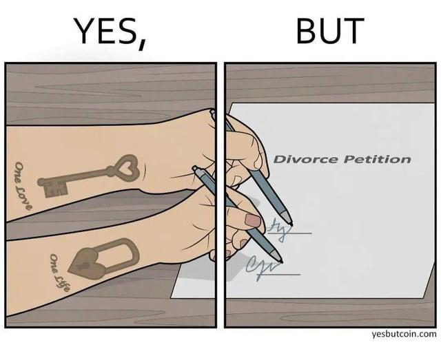 YES, One Love One Life BUT Divorce Petition yesbutcoin.com