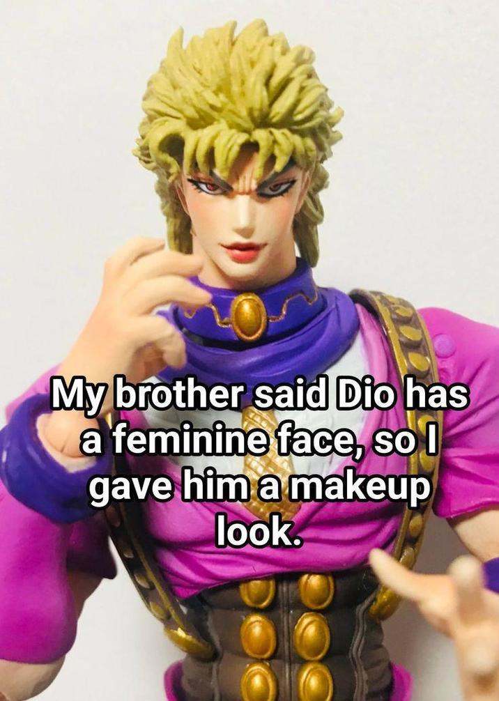 My brother said Dio has a feminine face, so I gave him a makeup look.