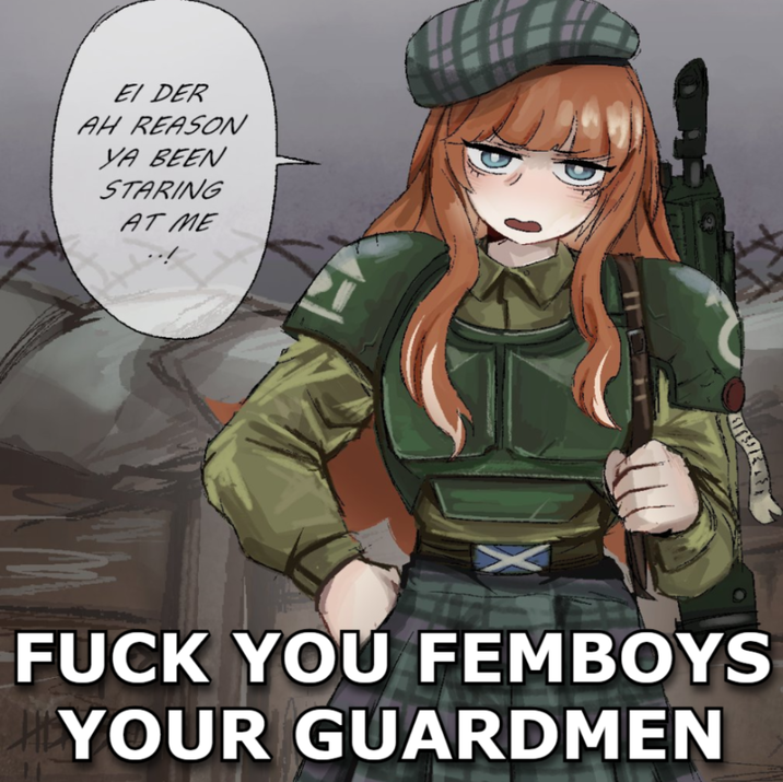 EI DER AH REASON YA BEEN STARING AT ME F--- YOU FEMBOYS YOUR GUARDMEN