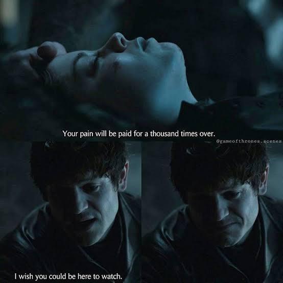 Your pain will be paid for a thousand times over. I wish you could be here to watch. @gameofthrones.scenes