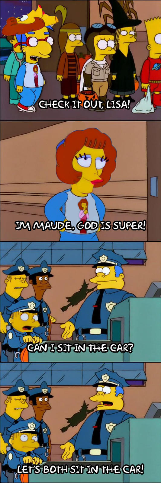 Halloween is coming, and Milhouse found himself another cheesy Ben Cooper / Collegeville -esque costume to wear, but one that actually looks creepy for a change...