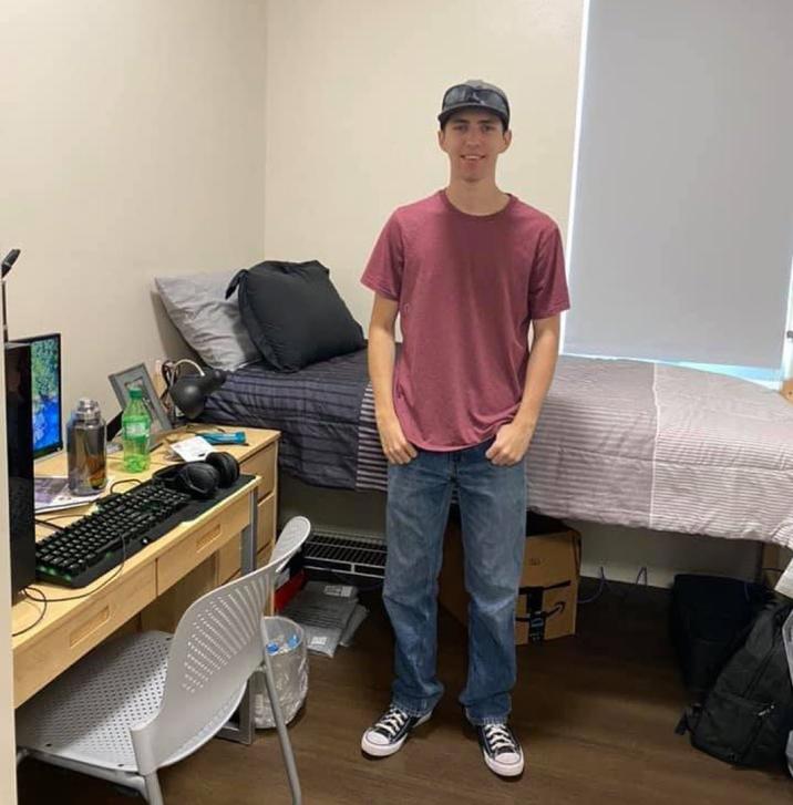 A photo of Tyler Robinson in his dorm room, sourced from his mom's "Facebook":https://knowyourmeme.com/memes/sites/facebook-meta page, shortly after he was identified as the suspected shooter who killed "Charlie Kirk":https://knowyourmeme.com/memes/events/charlie-kirk-shooting-at-utah-valley-university.