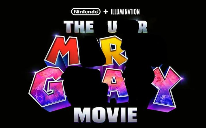 An edit of the Super Mario Galaxy Movie poster. It reads "the ur mr gay movie."