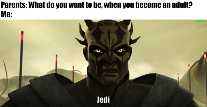 Parents: What do you want to be, when you become an adult? Me: Jedi u/hjalle1