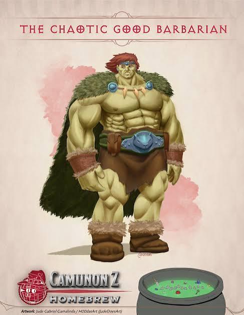 THE CHAOTIC GOOD BARBARIAN CAMUNON Z HOMEBREW Artwork Jude Gabriel Gamalinda/ HOOdasArt (JudeDoesArt)