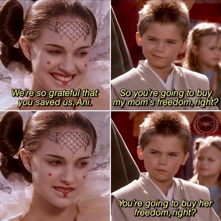 We're so grateful that you saved us, Ani. So you're going to buy my mom's freedom, right? You're going to buy her freedom, right?