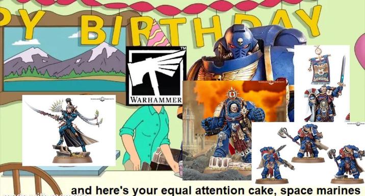 PY BIRTHDAY WARHAMMER BICARTUS and here's your equal attention cake, space marines
