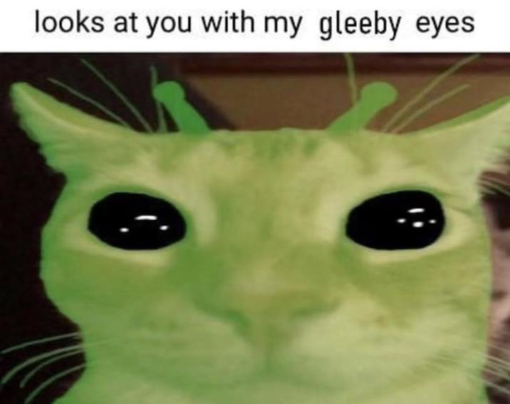looks at you with my gleeby eyes