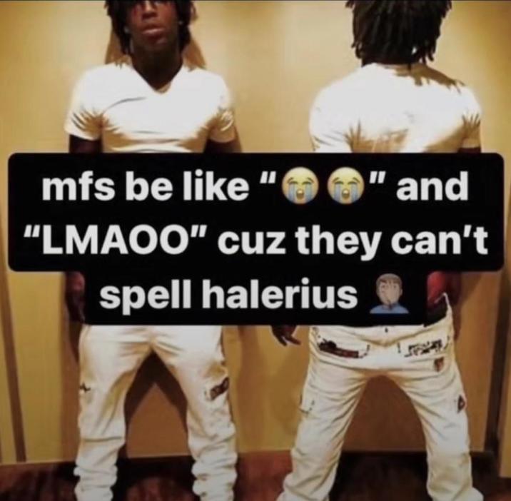 mfs be like " "and "LMAOO" cuz they can't spell halerius