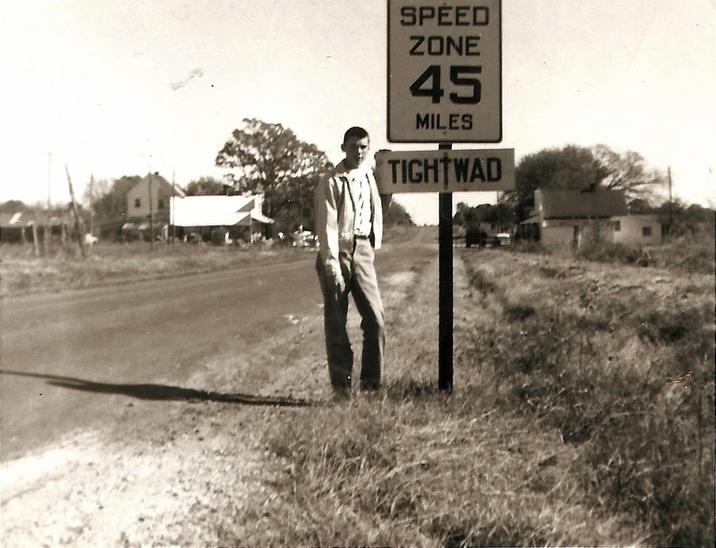 SPEED ZONE 45 MILES TIGHTWAD