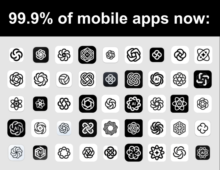 99.9% of mobile apps now: $ ΑΙ 5 இஇ LAI 22