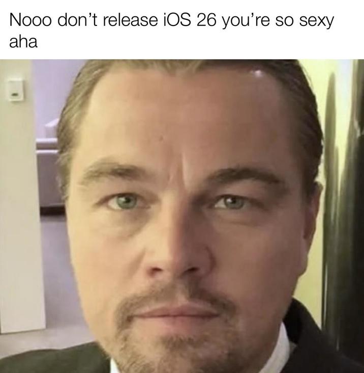Nooo don't release iOS 26 you're so sexy aha