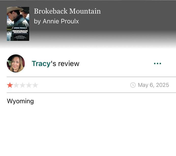 ANNIE PROULX B8UARK Brokeback Mountain by Annie Proulx Wyoming Tracy's review May 6, 2025